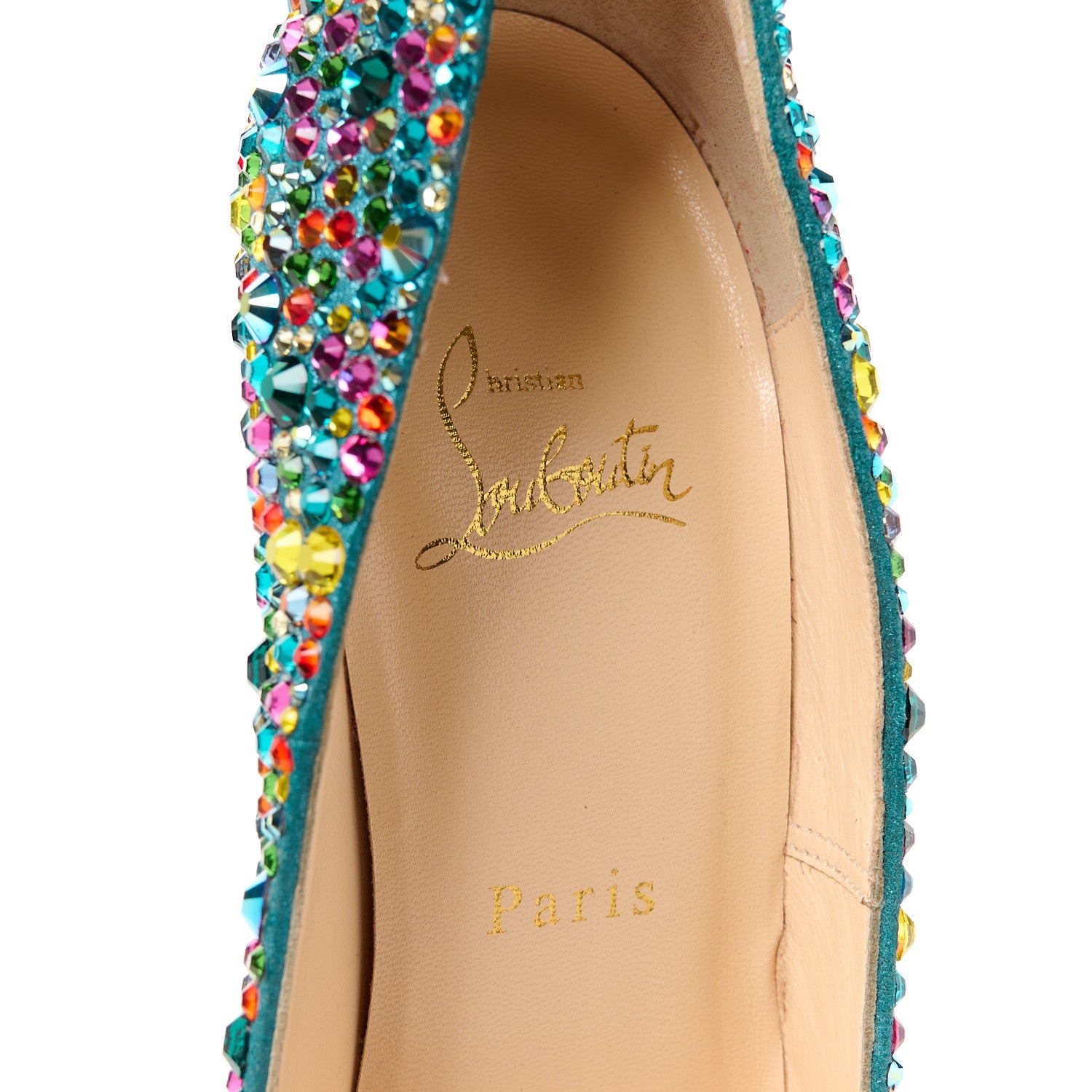 Christian Louboutin Crystal Suede Burma Daffodile Strass 160 Pumps 39.5 Multicolor 7 of 8