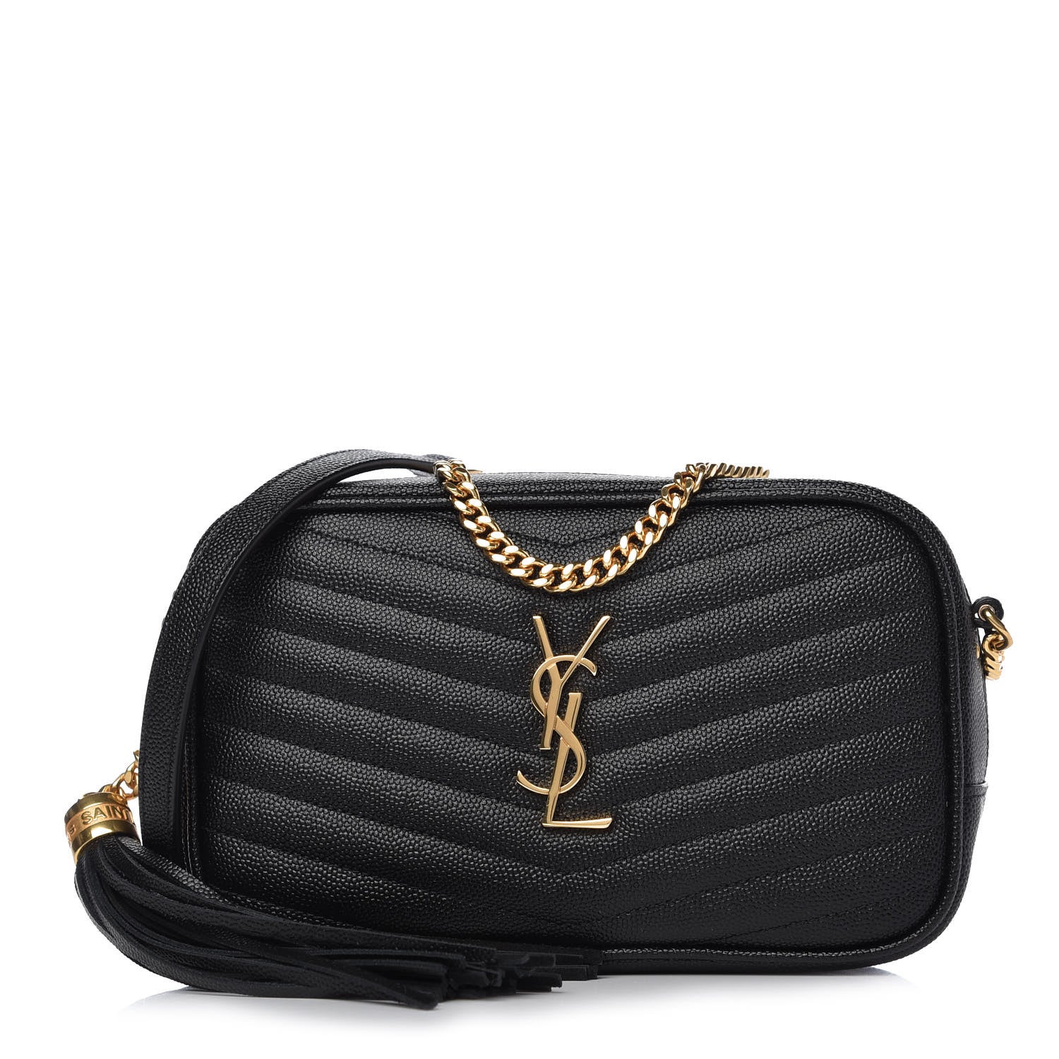 Saint Laurent Grain De Poudre Matelasse Monogram Mini Lou Camera Bag Black 1 of 10