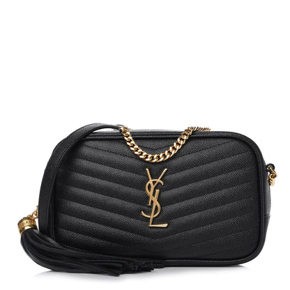 Saint Laurent Grain De Poudre Matelasse Monogram Mini Lou Camera Bag Black 1 of 10