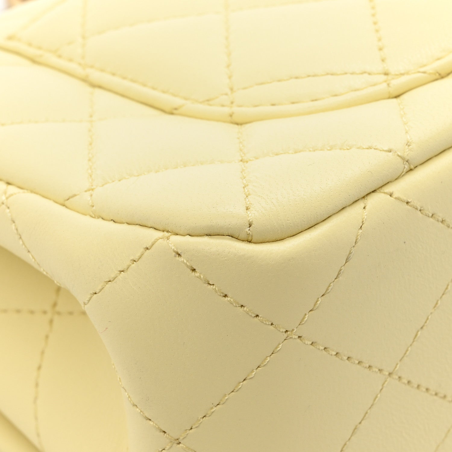 Chanel Lambskin Quilted Mini Rectangular Sweet Camellia Flap Yellow 12 of 14