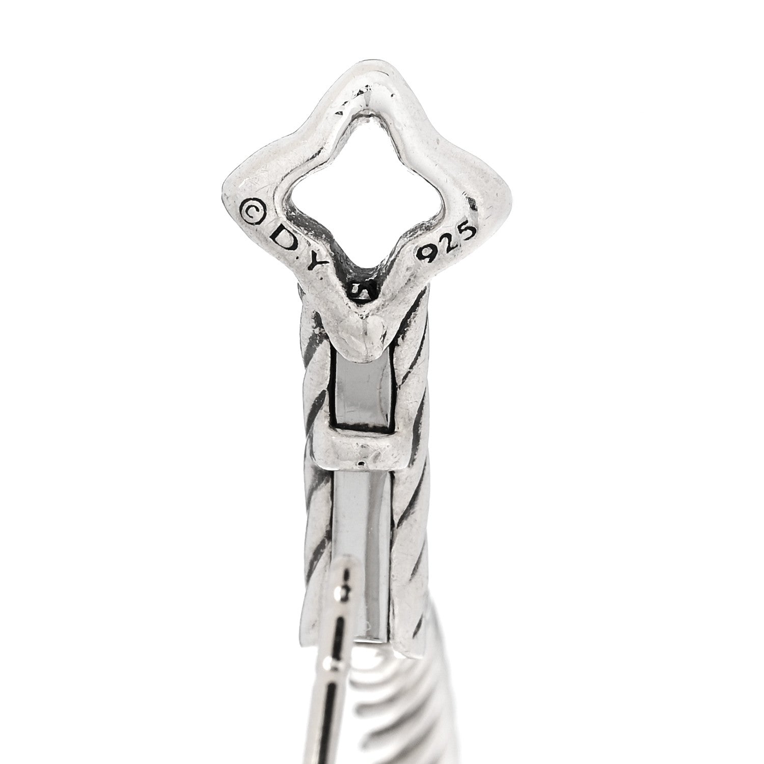 David Yurman Sterling Silver Large Cable Classics Hoop Earrings 3 of 4