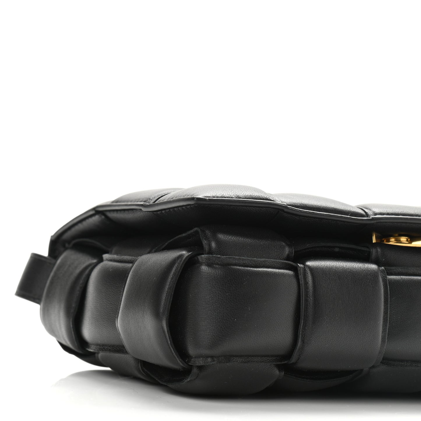 Nappa Maxi Intreccio Padded Cassette Crossbody Bag Black