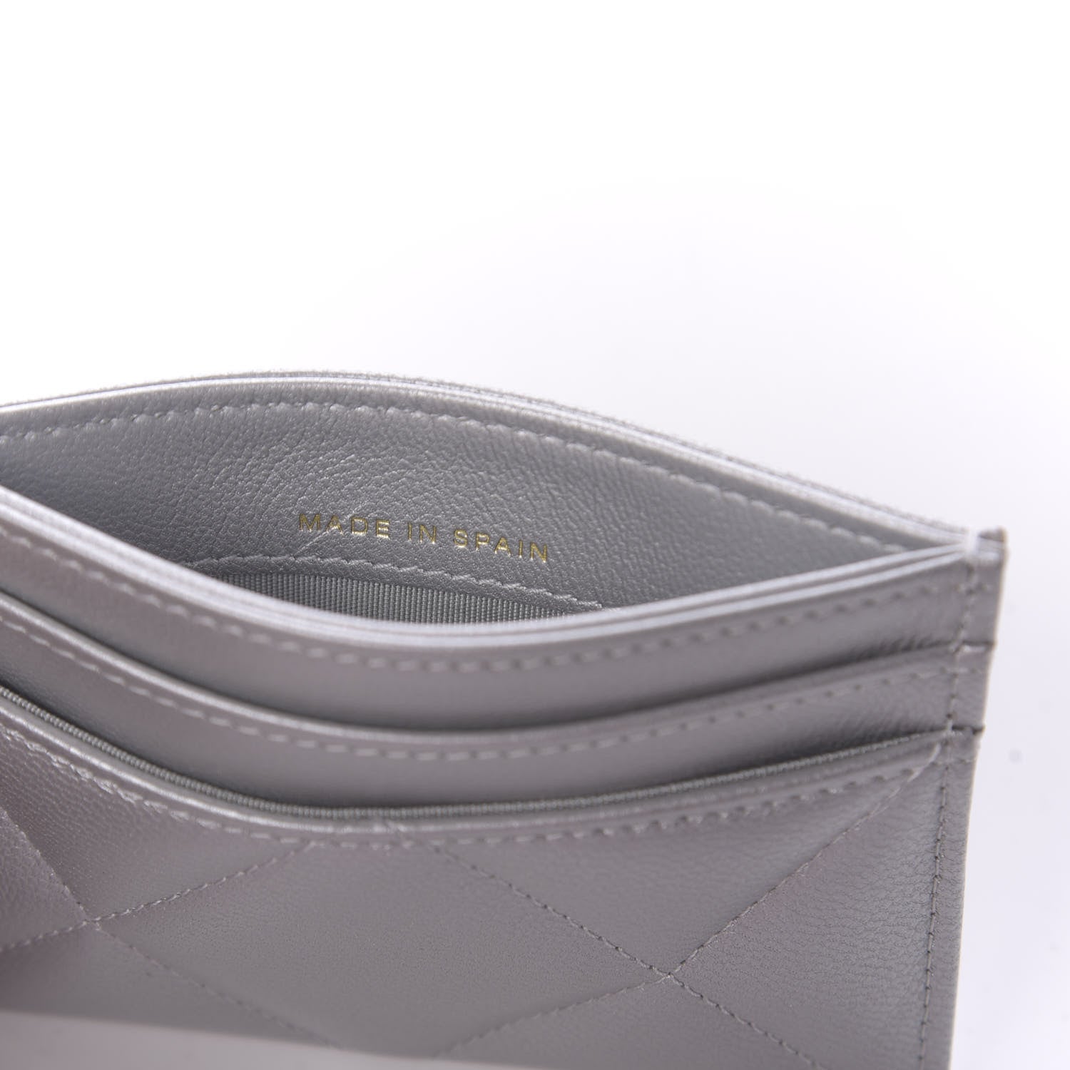 Chanel Metallic Goatskin Quilted 19 Card Holder Silver 9 of 11