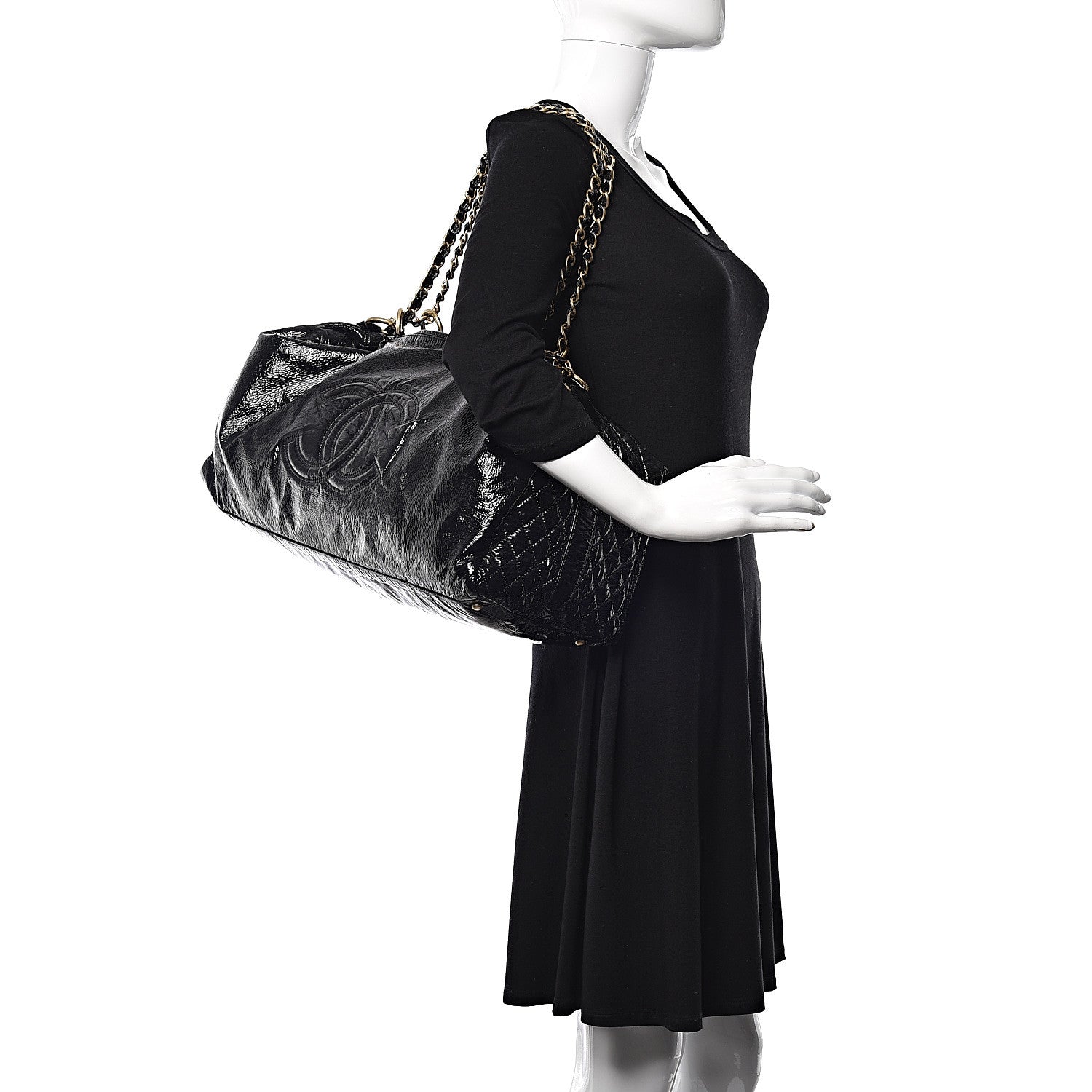 Chanel Vinyl XXL Rock and Chain Bowler Black 1 of 10