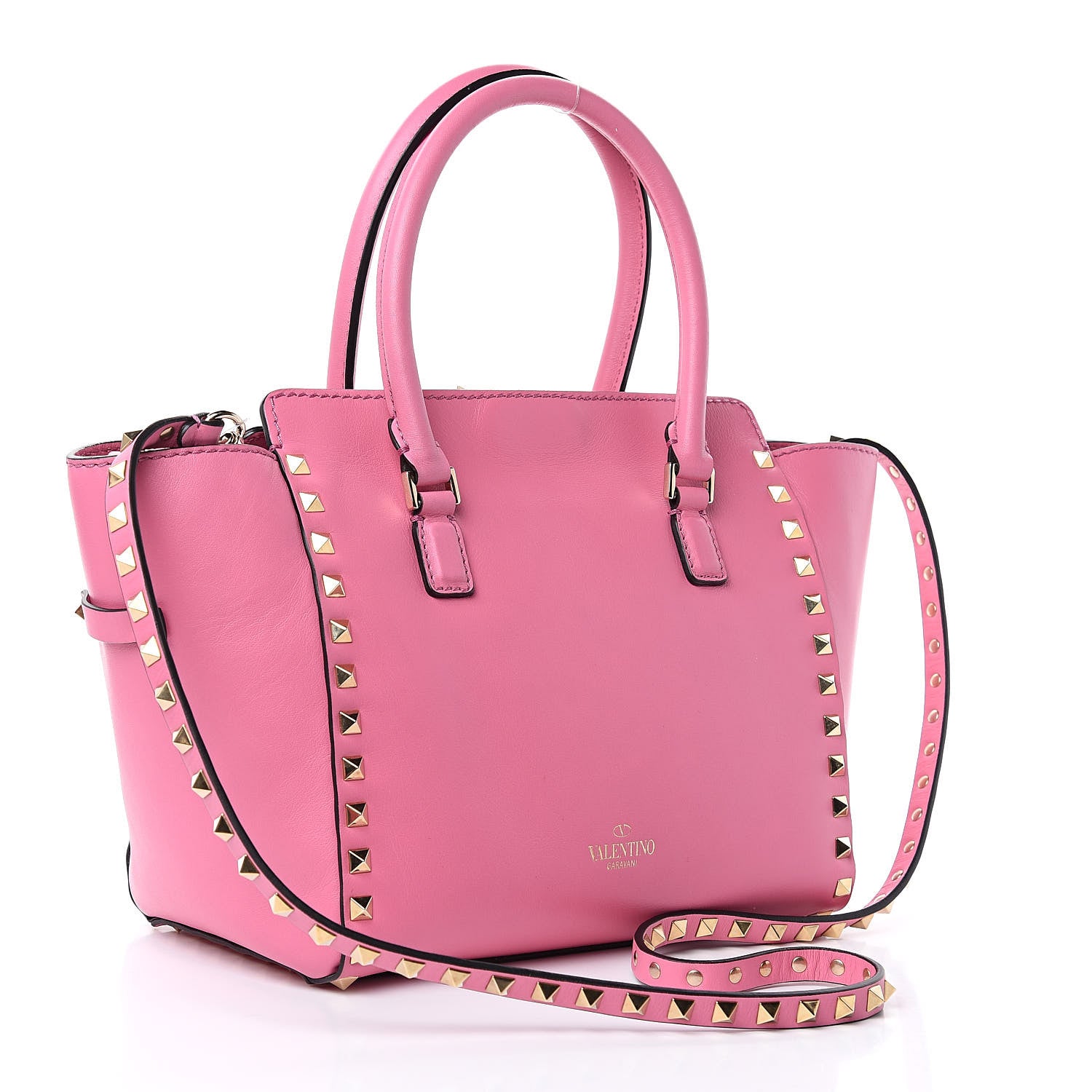 Valentino Garavani Vitello Small Rockstud Double Handle Tote Ninphea 3 of 8