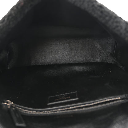 Saint Laurent Crinkled Calfskin Shearling Monogram Medium Niki Chain Satchel Black 5 of 11