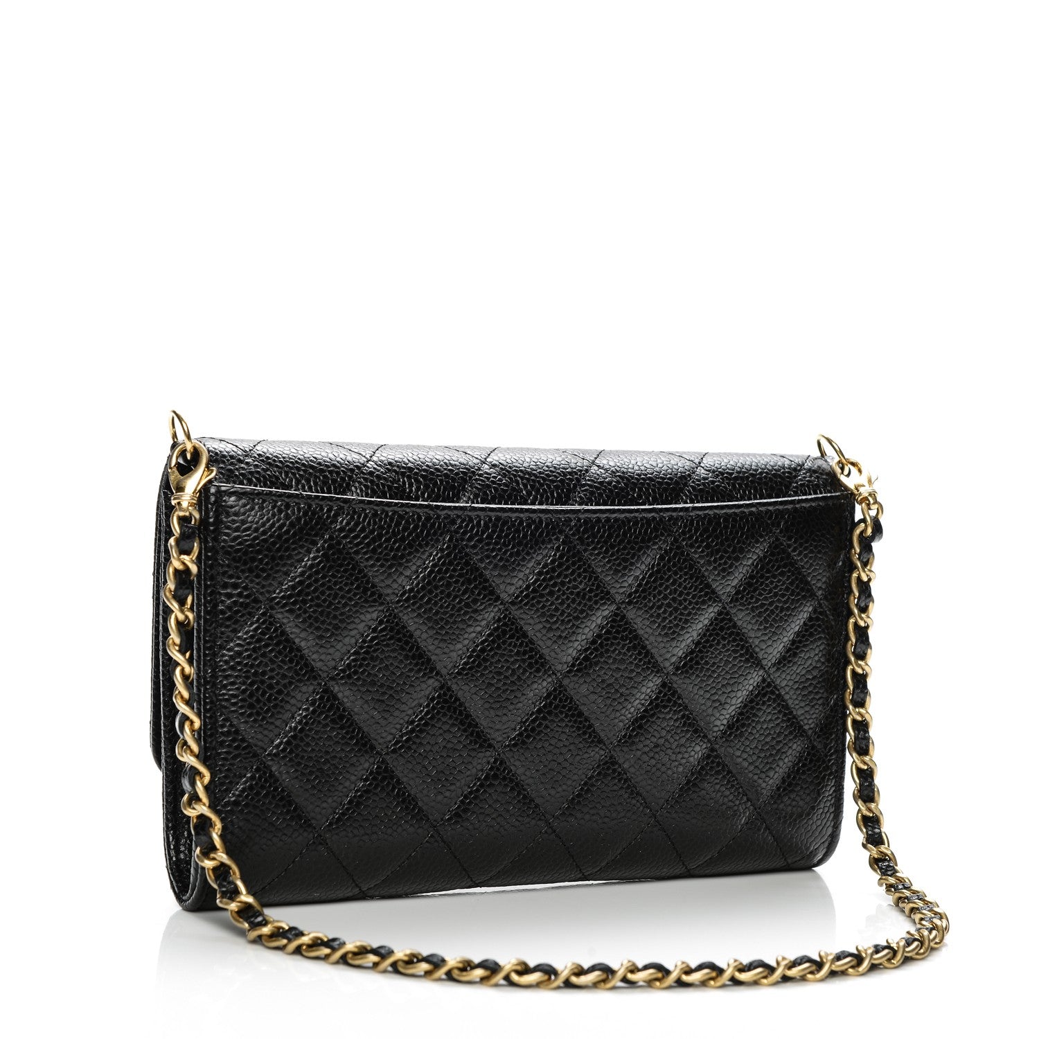 Chanel Caviar Quilted Wallet on Removable Chain Black 3 of 8