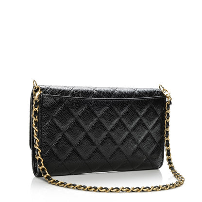 Chanel Caviar Quilted Wallet on Removable Chain Black 3 of 8