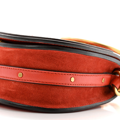 Chloe Calfskin Suede Small Nile Bracelet Bag Sepia Red 9 of 12
