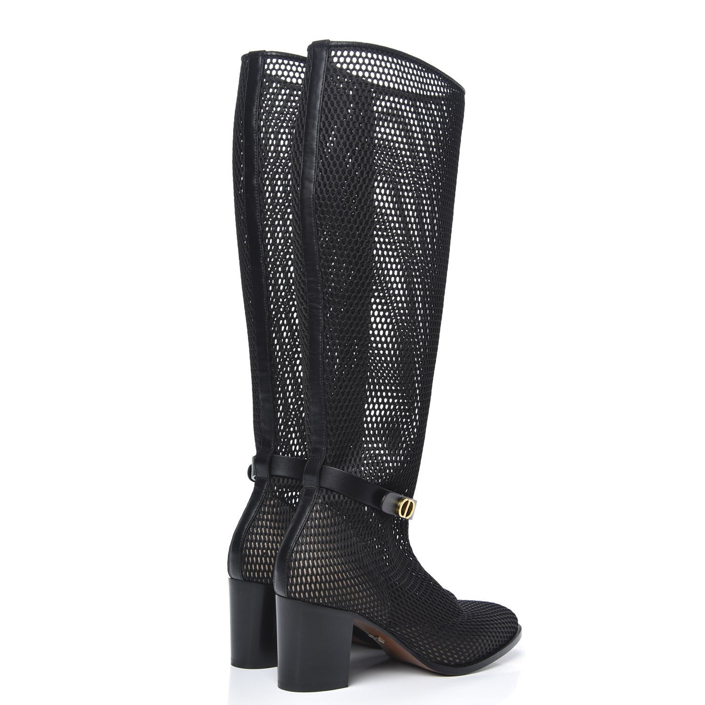 Calfskin Empreinte Resille High Boots 37.5 Black