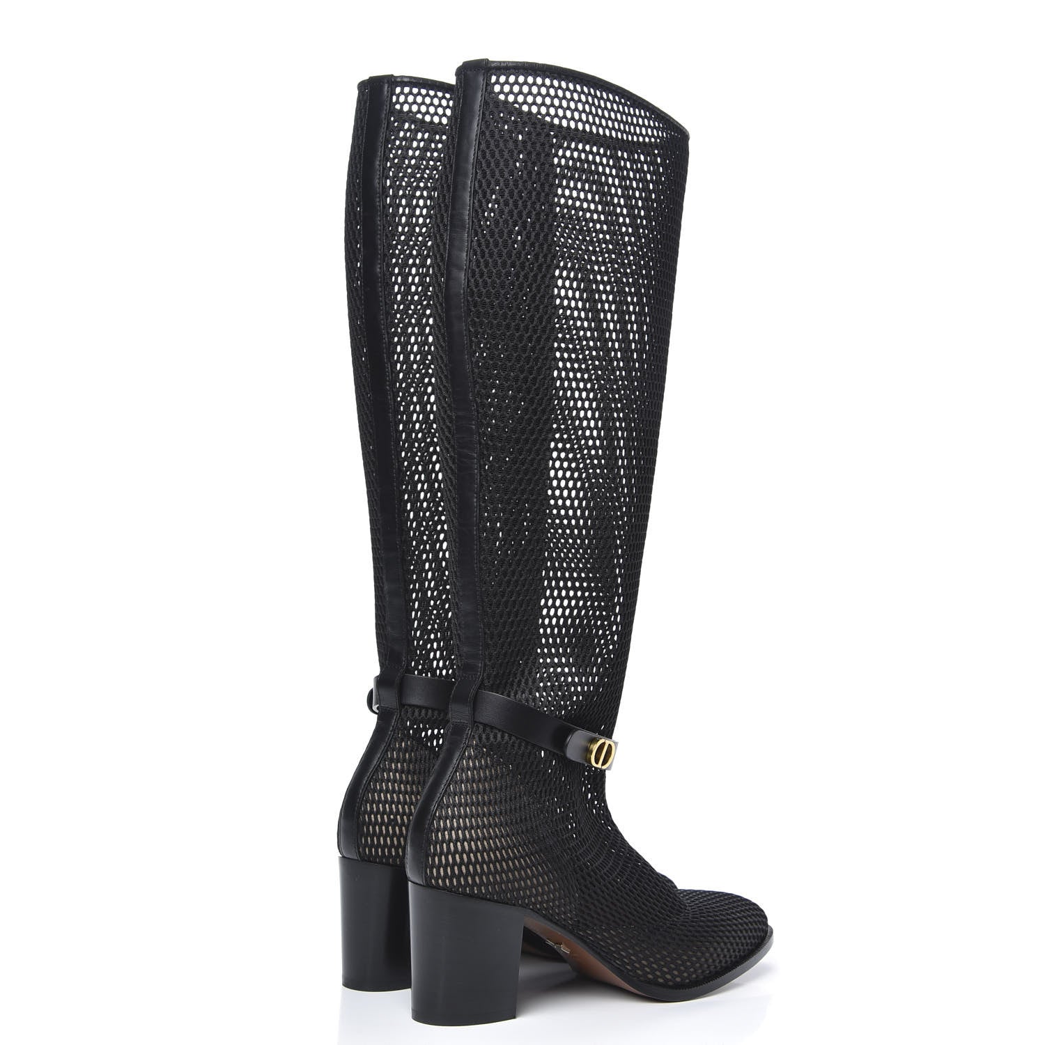 Christian Dior Calfskin Empreinte Resille High Boots 37.5 Black 4 of 8