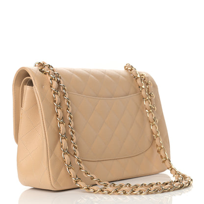 Chanel Caviar Quilted Jumbo Double Flap Beige Clair 3 of 13
