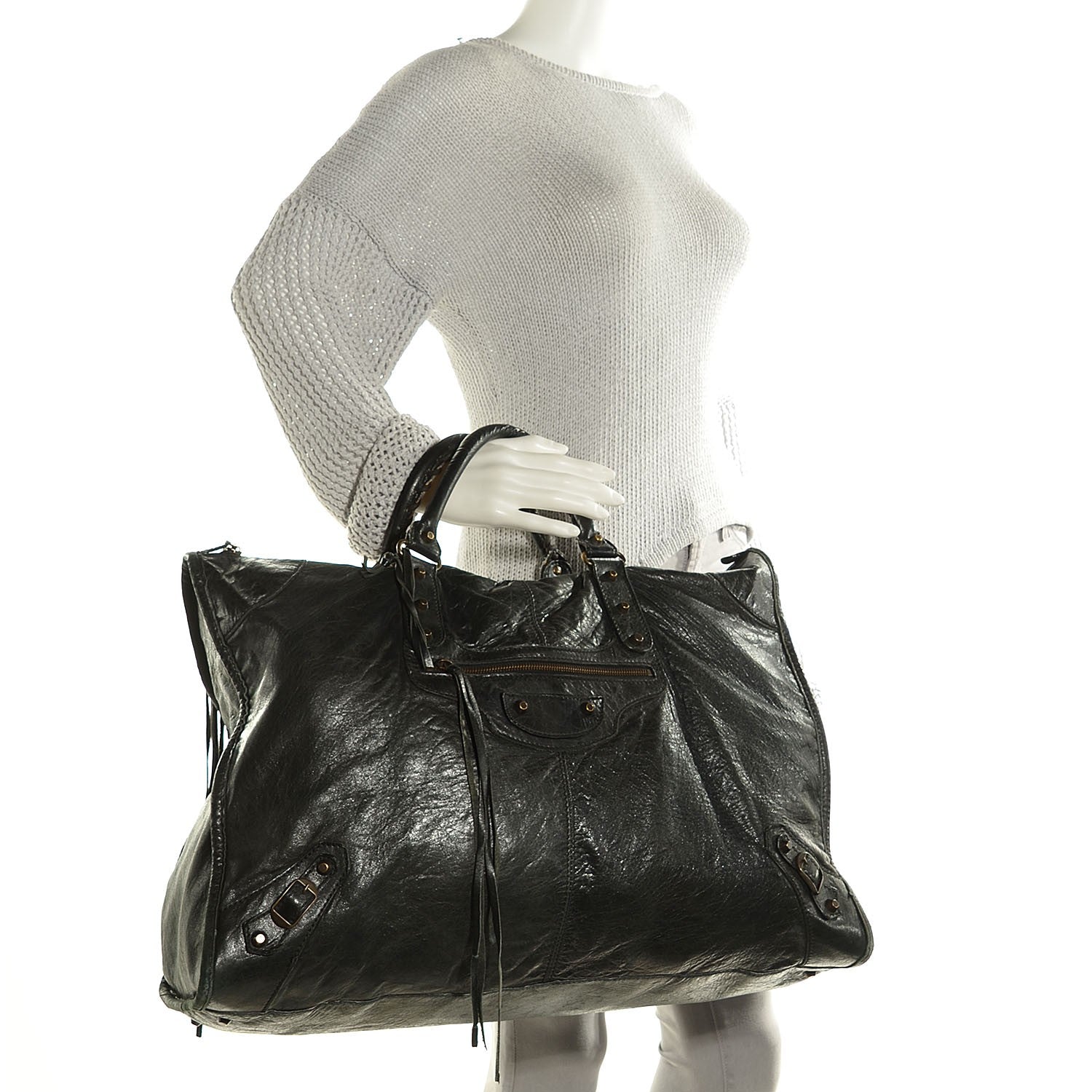 Balenciaga Chevre Classic Hardware Weekender Black 2 of 12