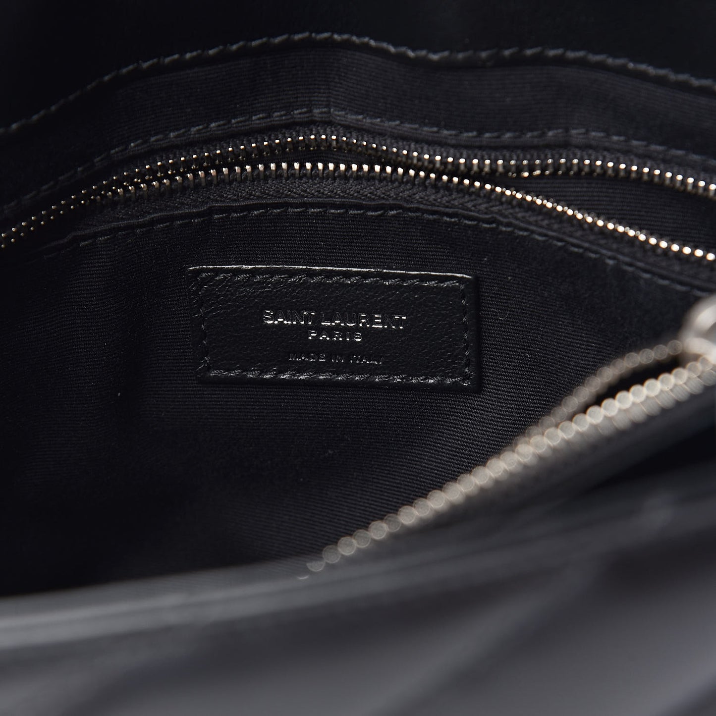 Calfskin Y Quilted Monogram Medium Loulou Chain Satchel Black