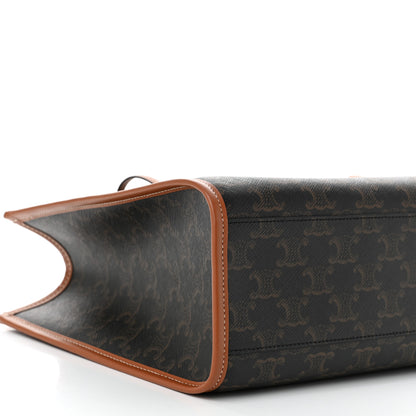 Celine Triomphe Canvas Calfskin Mini Horizontal Cabas Tan 8 of 9