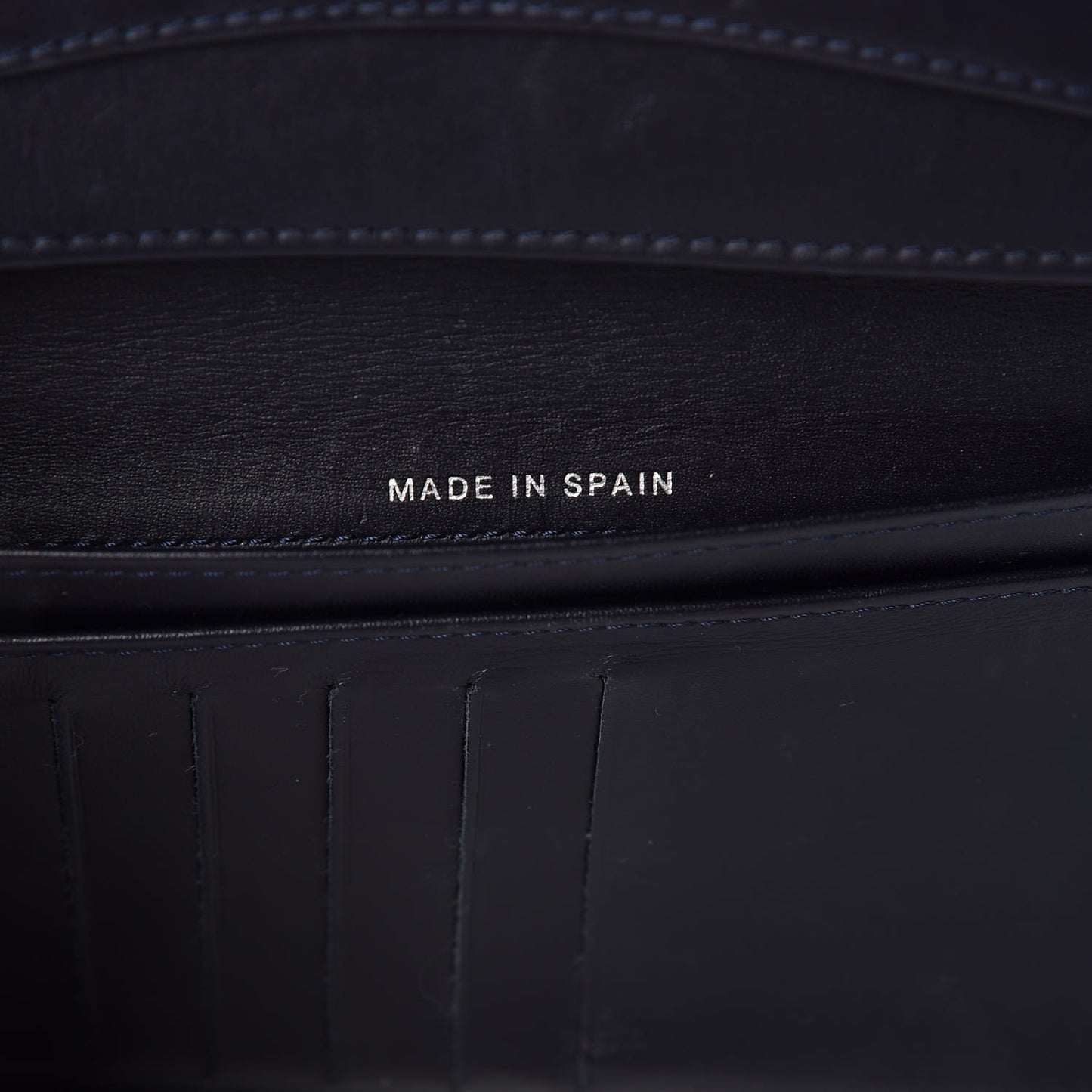 Caviar Quilted Yen Wallet Dark Blue