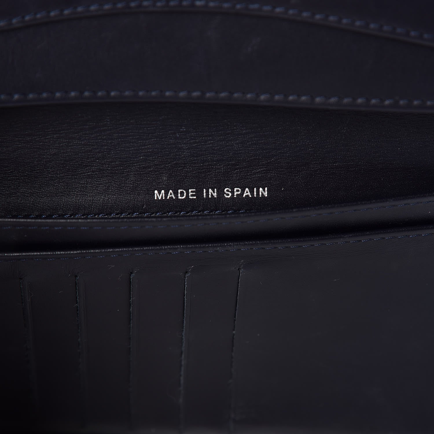 Chanel Caviar Quilted Yen Wallet Dark Blue 9 of 10