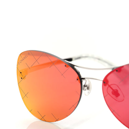 Chanel Pilot Aviator Sunglasses 4218 Red 7 of 8