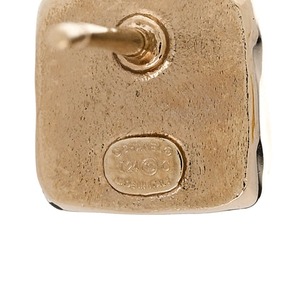 Chanel Metal Crystal Mini Square CC Earrings Gold 4 of 5