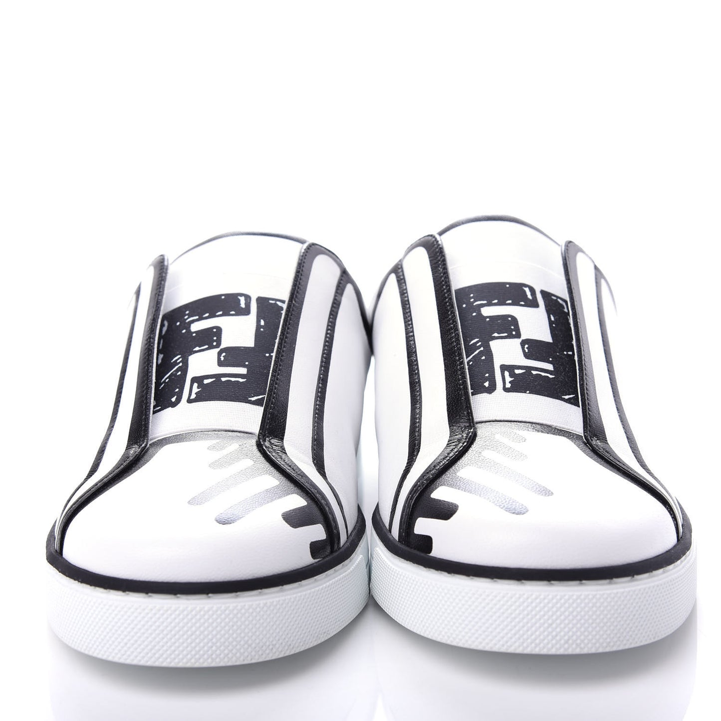 X JOSHUA VIDES Nappa Rockoclick Slip On Sneakers 39 Snow White Black