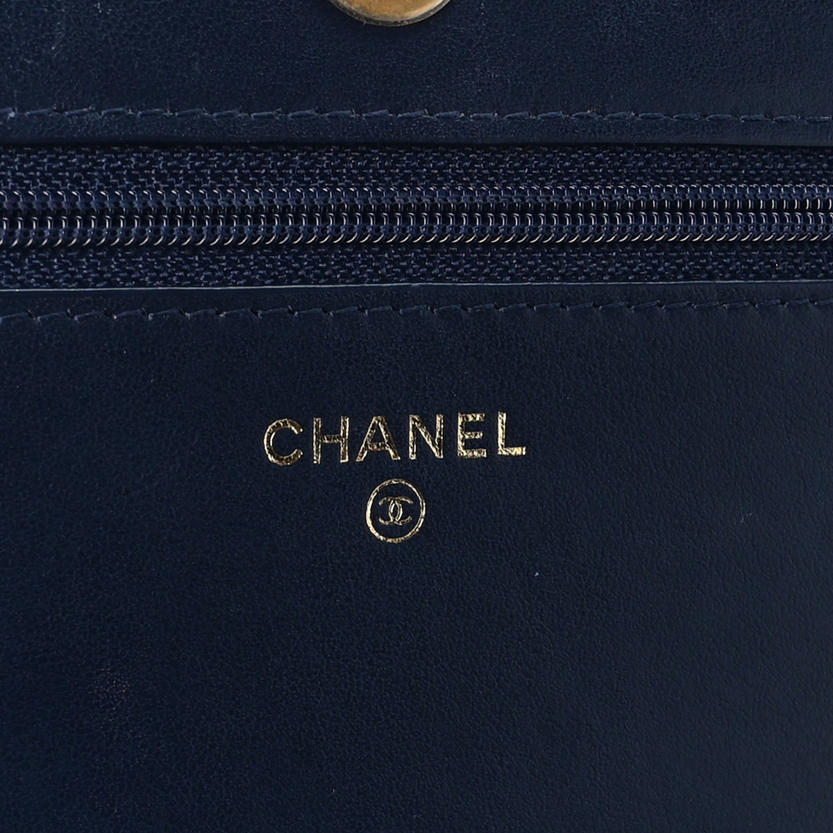 Caviar Quilted Boy Wallet On Chain WOC Navy