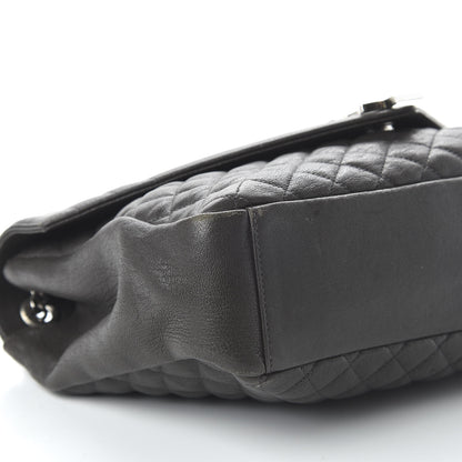 Saint Laurent Sheepskin Matelasse Chevron Monogram Large College Satchel Dark Anthracite 6 of 9