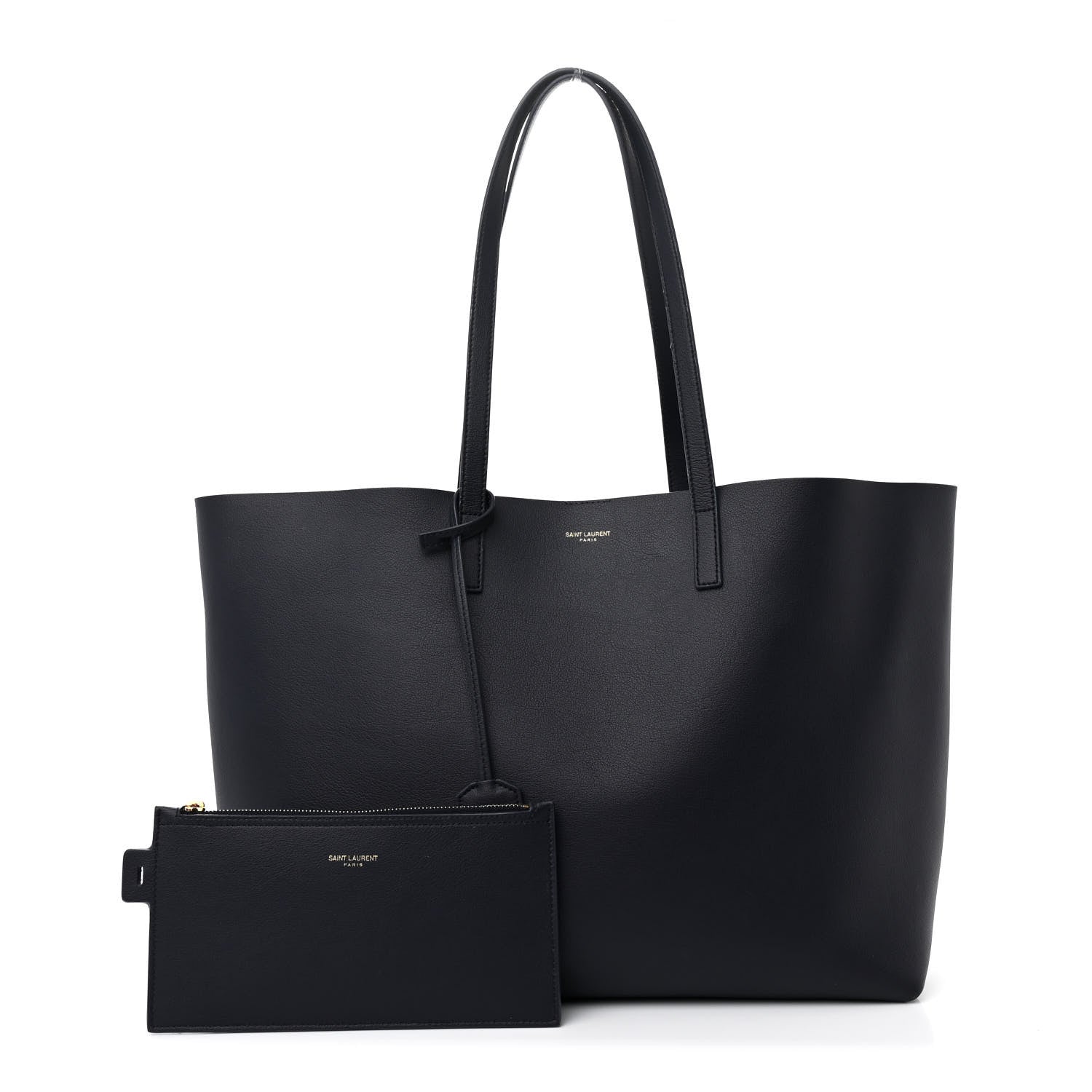 Saint Laurent Calfskin Large Shopping Tote Deep Marine 3 of 15