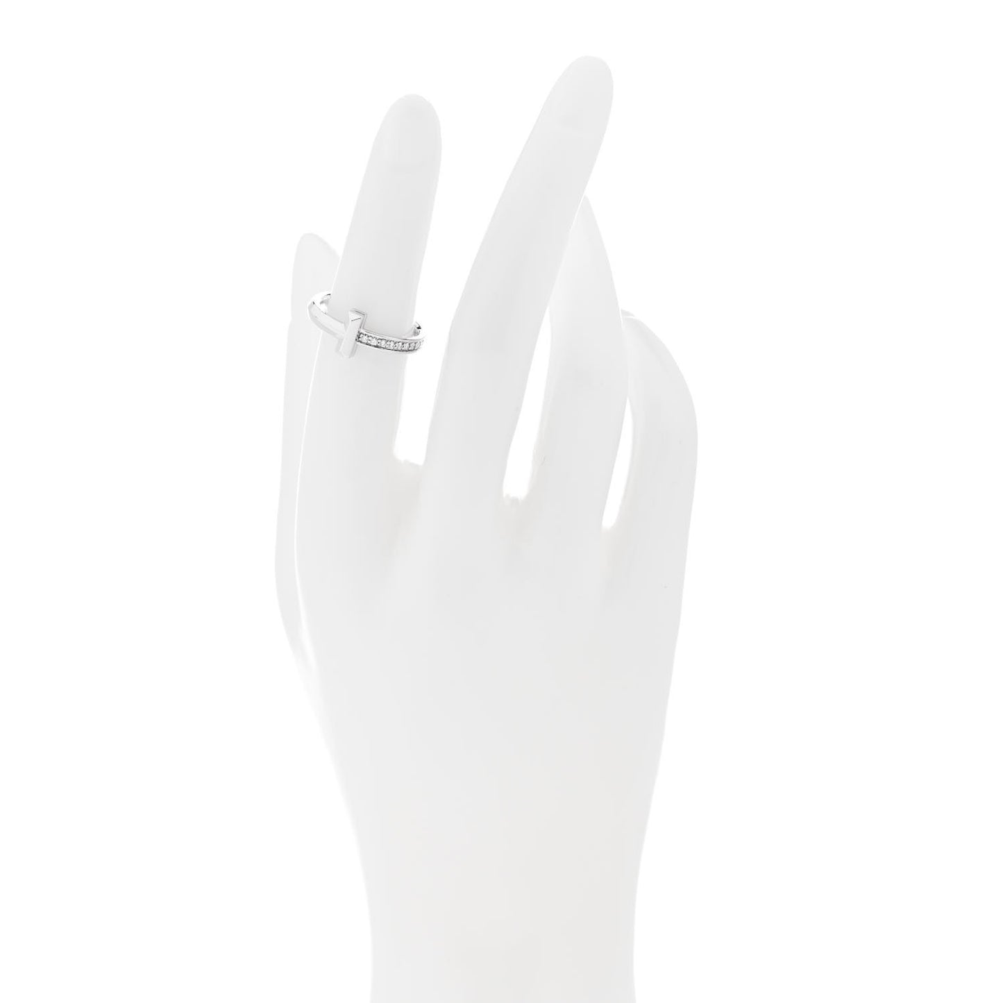 18K White Gold Diamond T T1 Ring 52 6