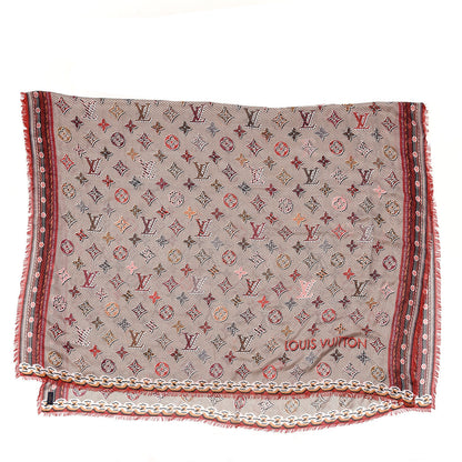 Louis Vuitton Silk Giant Pop Monogram Stole Beige 3 of 6