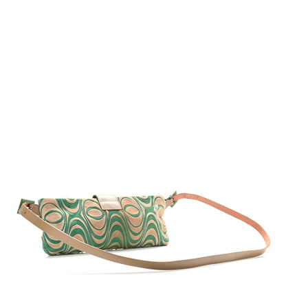 Fendi Calf Hair Print Baguette Beige Green 3 of 9