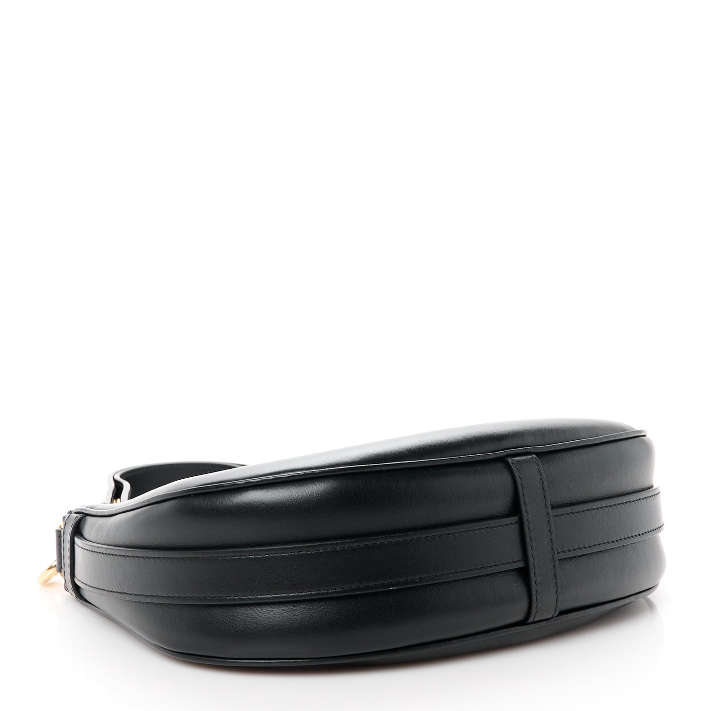 Smooth Calfskin Medium Strap Ava Shoulder Bag Black