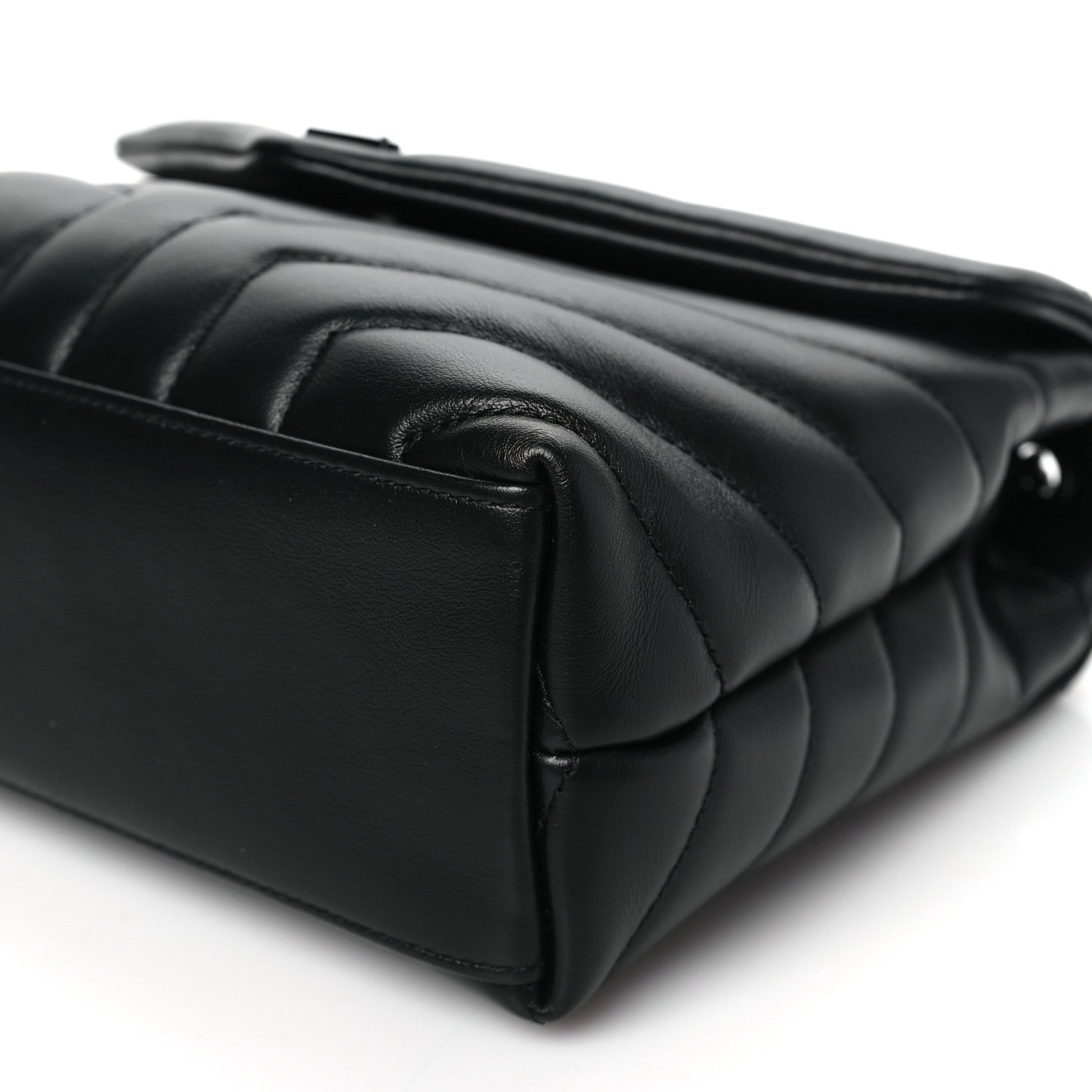 Saint Laurent Calfskin Y Quilted Monogram Monochrome Small Loulou Chain Satchel Black 10 of 10
