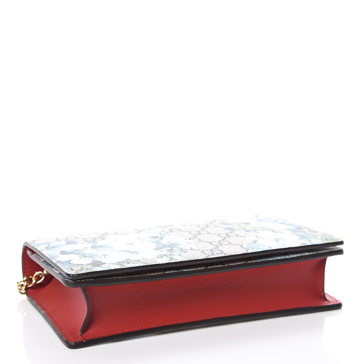 Gucci GG Supreme Monogram Blooms Chain Wallet Blue 4 of 9