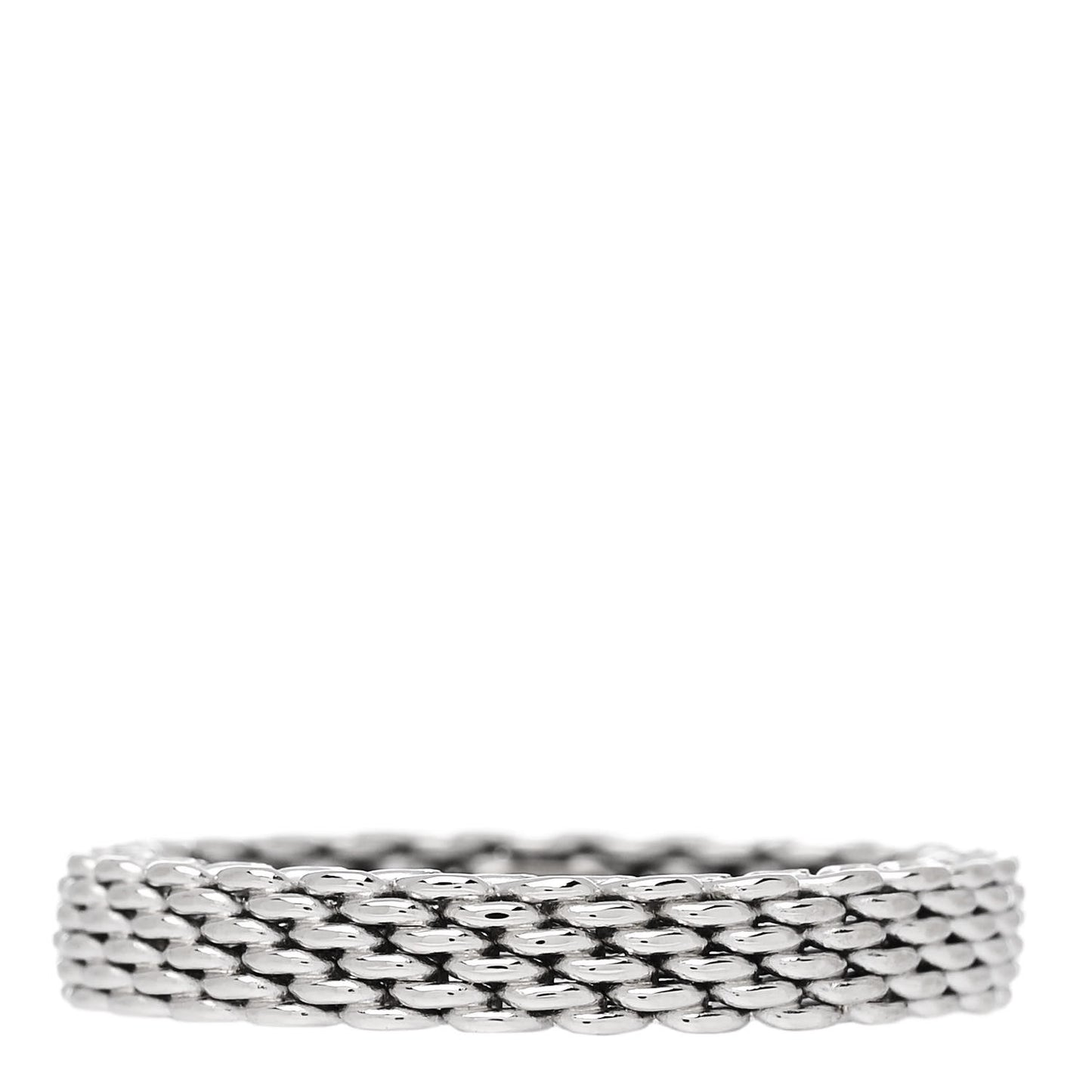 18K White Gold Narrow Mesh Somerset Ring 58 8.5