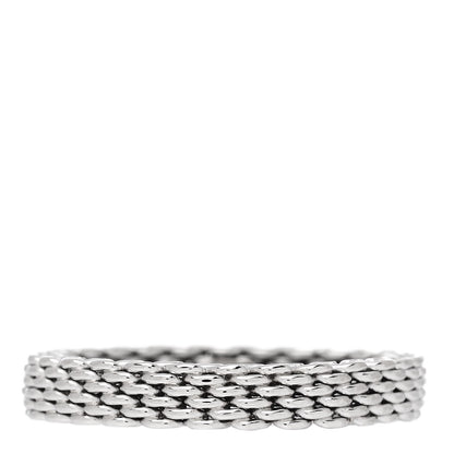 Tiffany 18K White Gold Narrow Mesh Somerset Ring 58 8.5 1 of 4