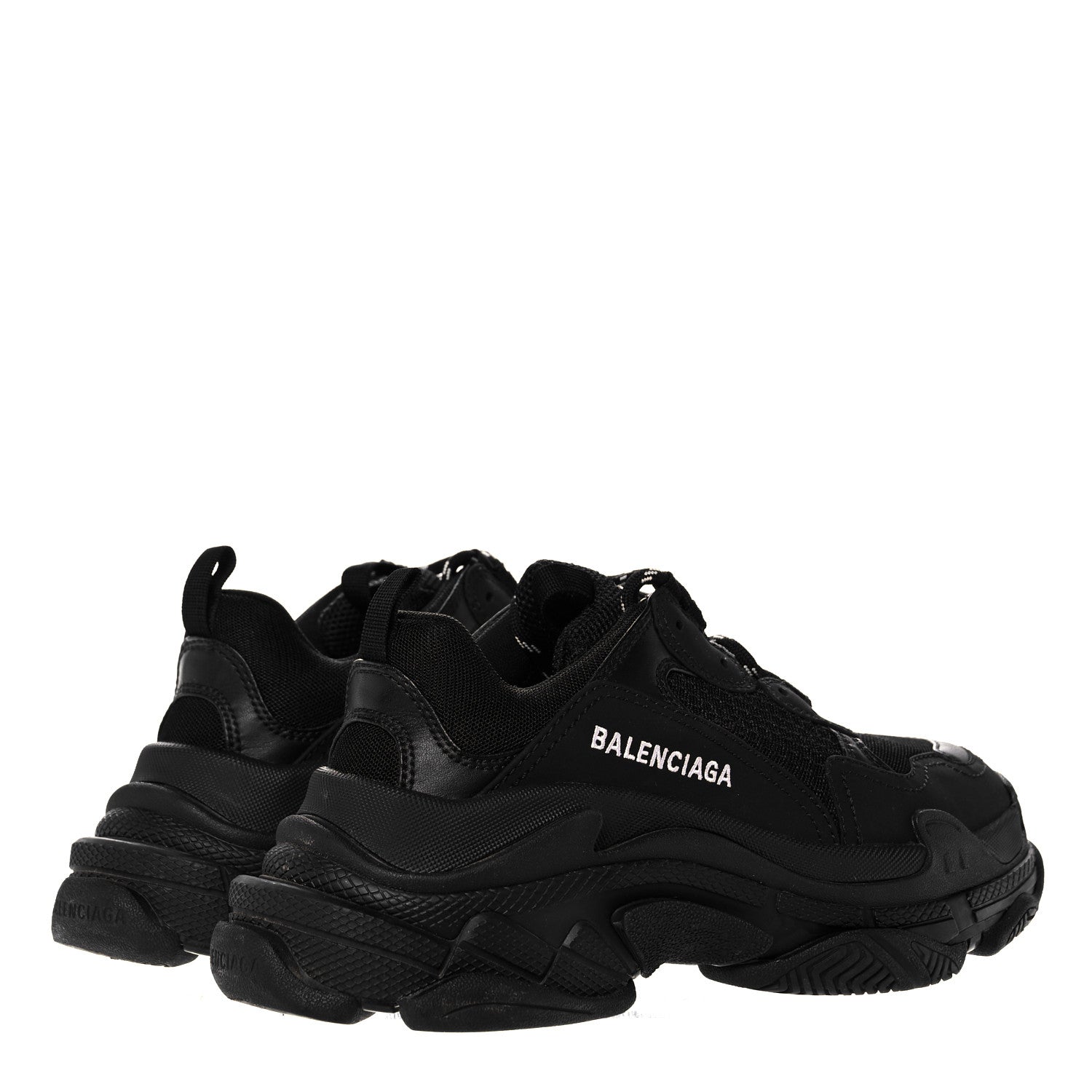 Balenciaga Fabric Mesh Womens Triple S Sneakers 37 Black 4 of 7