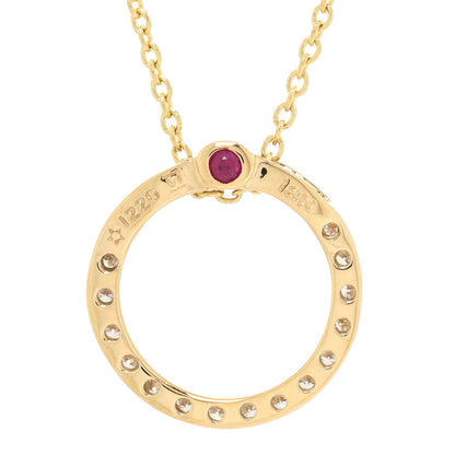 Roberto Coin 18K Yellow Gold Diamond Tiny Treasures .09ctw Circle Pendant Necklace 5 of 5