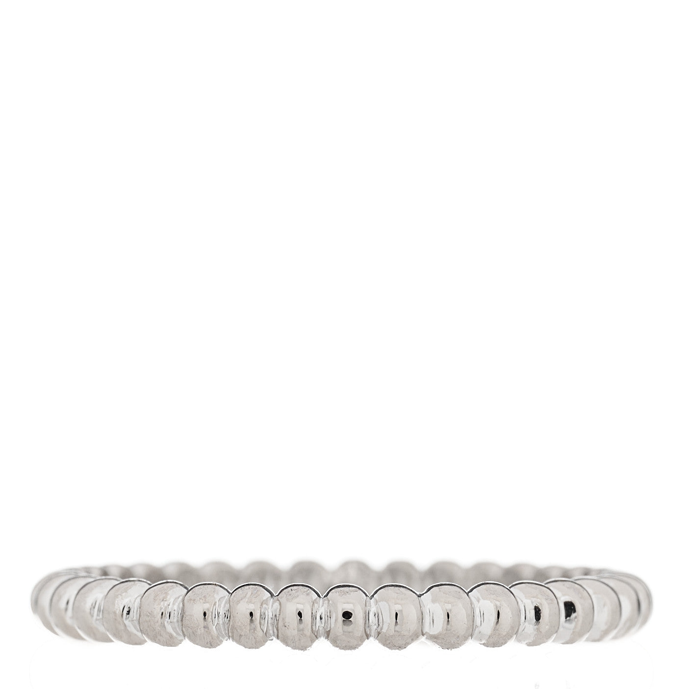 Van Cleef & Arpels 18K White Gold Small Perlee Ring 53 6.25 1 of 4