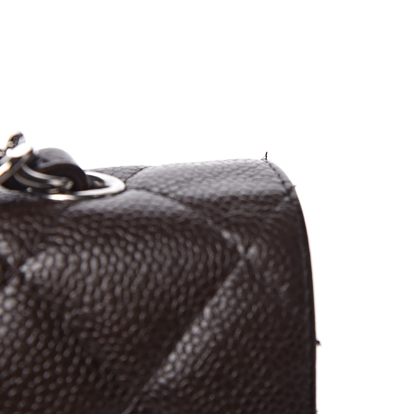 Caviar Quilted Jumbo Single Flap Dark Brown