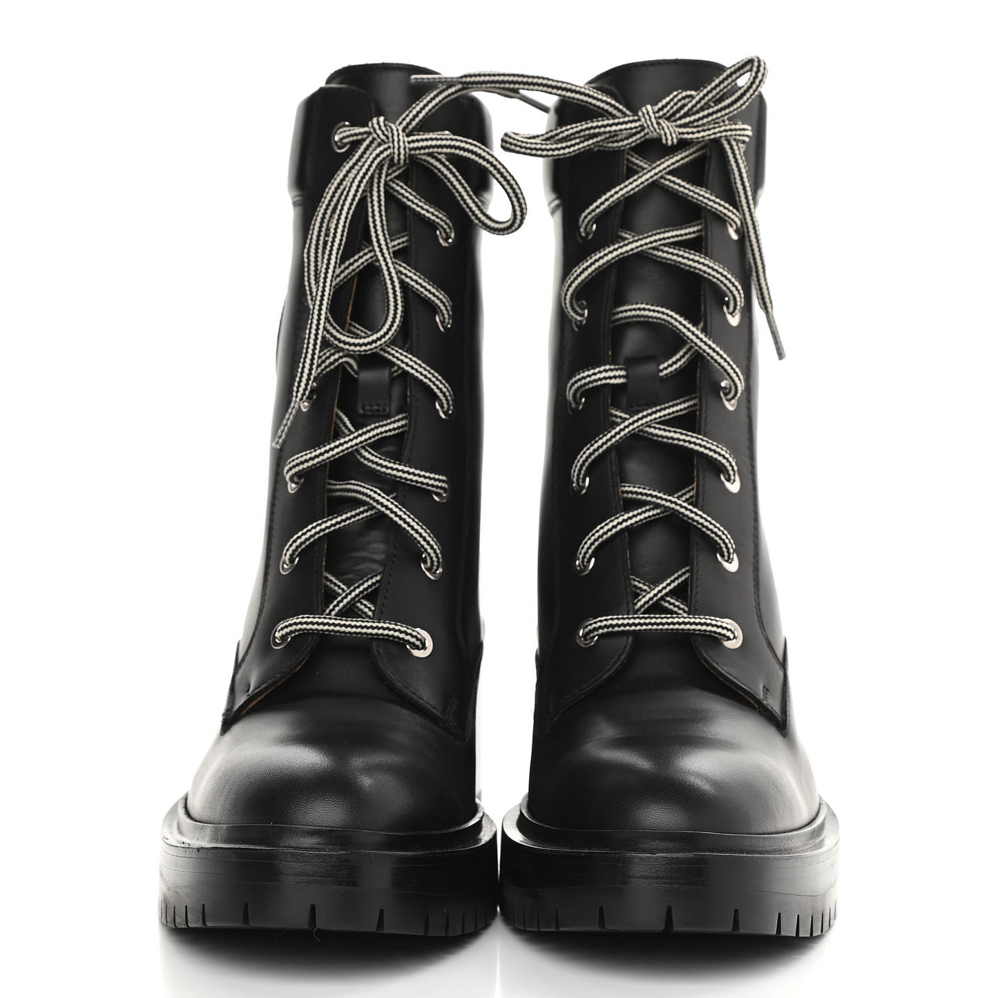 Calfskin Bridge Ankle Boots 39 Black