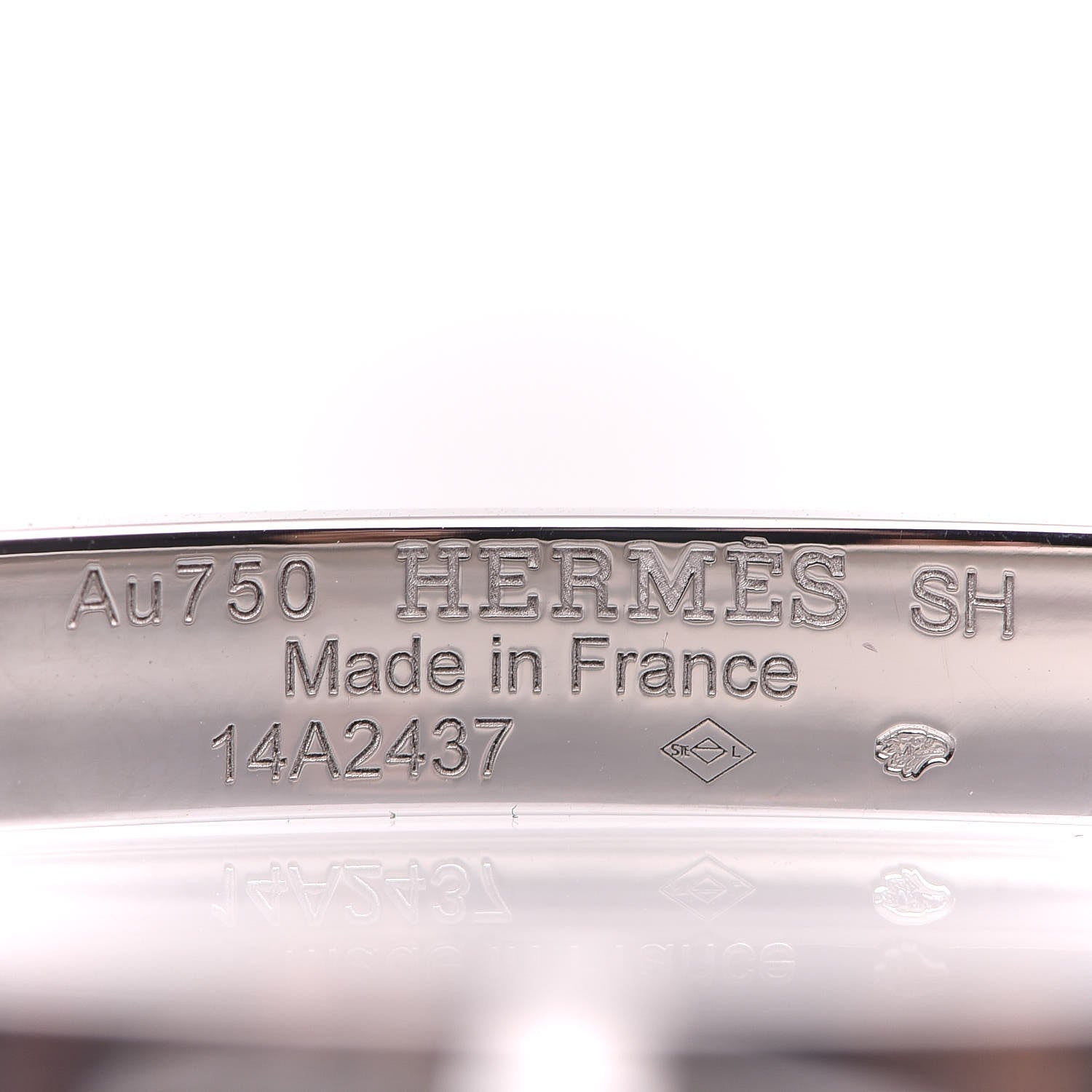 Hermes 18K White Gold Diamond PM Kelly Bracelet SH 4 of 5