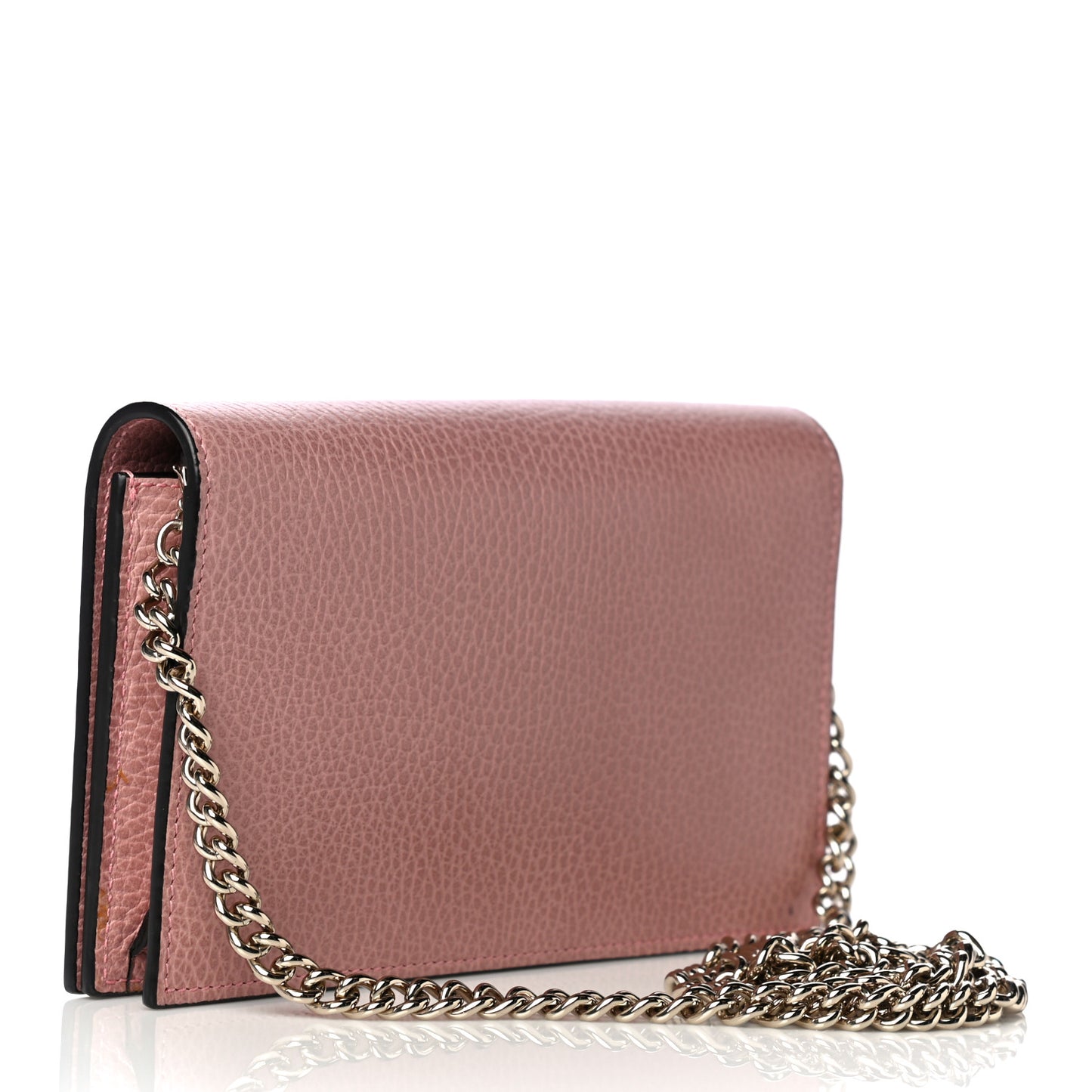 Dollar Calfskin Medium Betty Chain Wallet Soft Pink