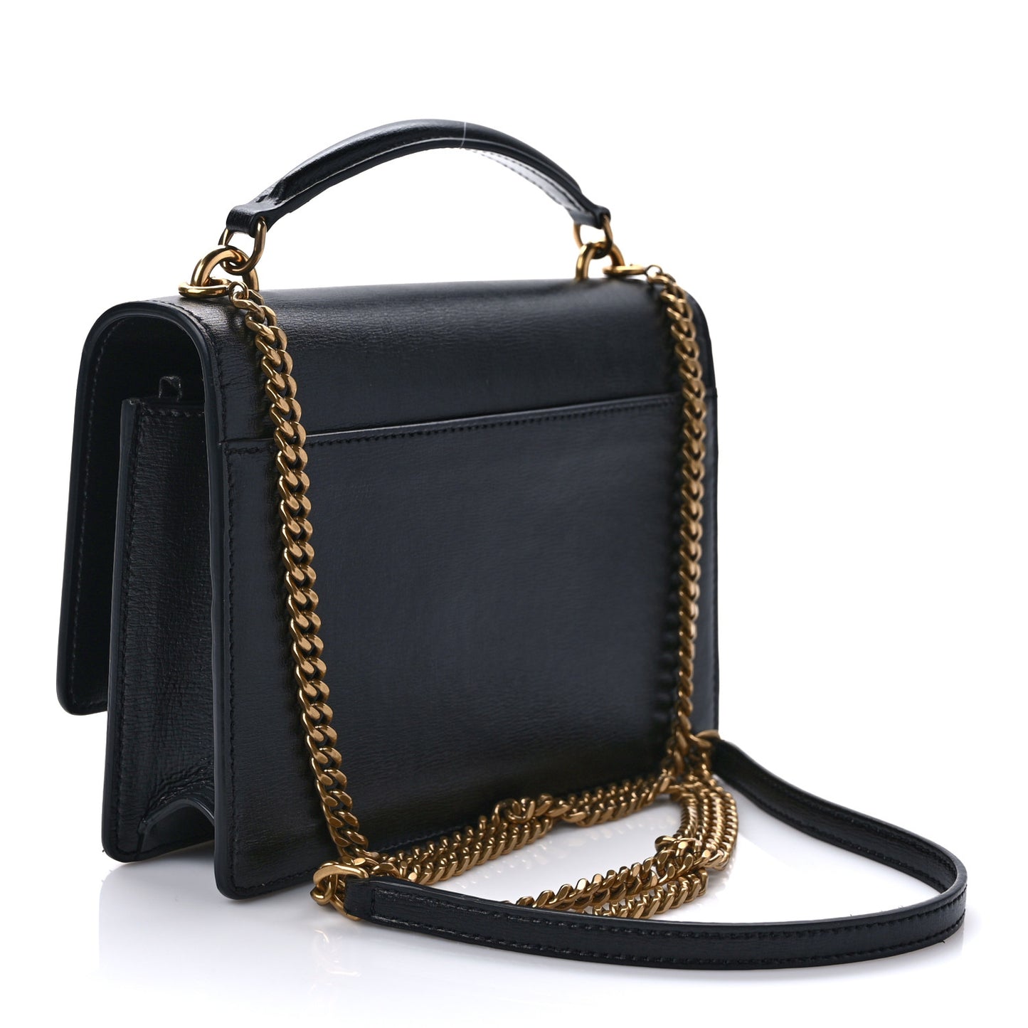 Calfskin Monogram Sunset Chain Wallet Black