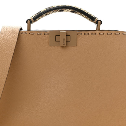 Fendi Cuoio Romano Vitello Elaphe Cover Sellerissima Monochrome Mini Peekaboo I SEE U Satchel Cammello 8 of 10