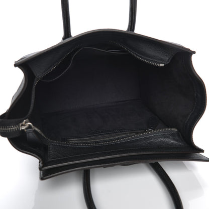 Celine Drummed Calfskin Micro Luggage Black 5 of 7