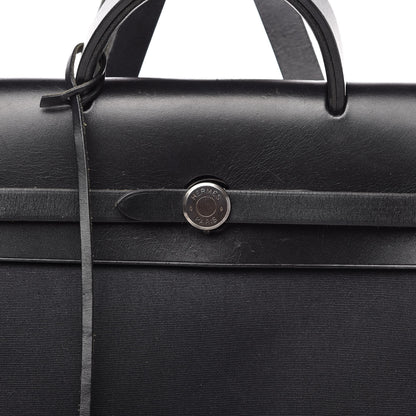 Hermes Toile Vache Calfskin Herbag 30 PM Backpack Black 9 of 10