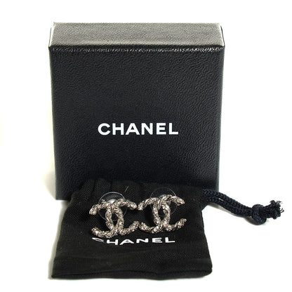 Chanel Crystal CC Twisted Earrings Silver 3 of 5