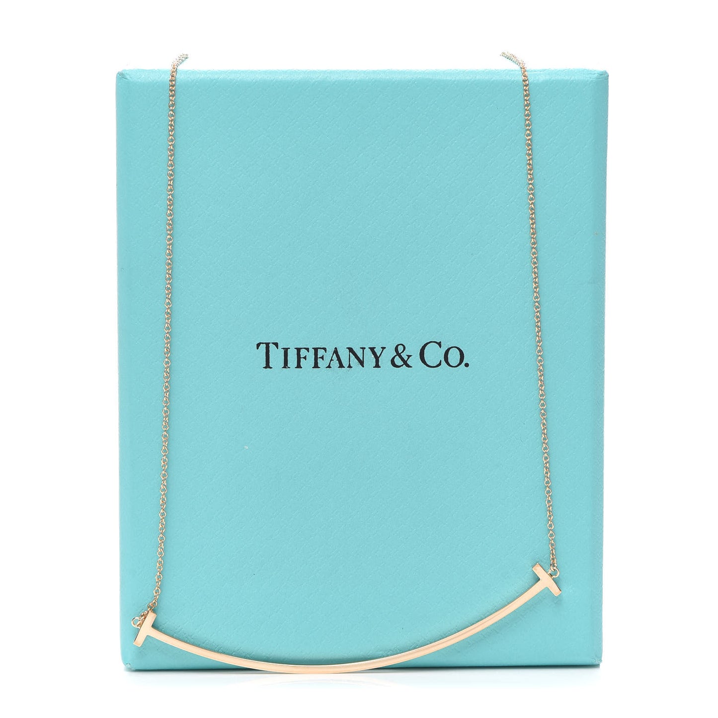 18K Rose Gold Large T Smile Pendant Necklace