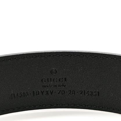 Gucci Azalea Calfskin Enamel Monochrome Double G 30mm Belt 70 28 Black 3 of 5