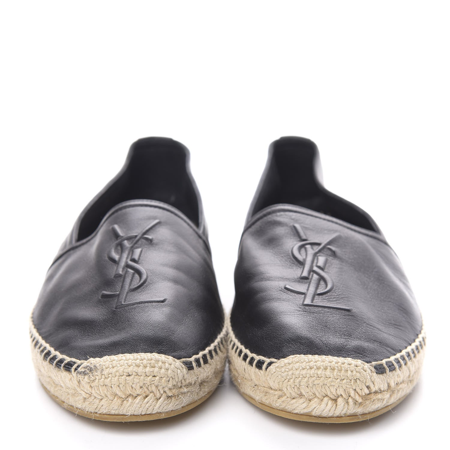 Saint Laurent Lambskin Monogram Espadrilles 41 Black 2 of 8